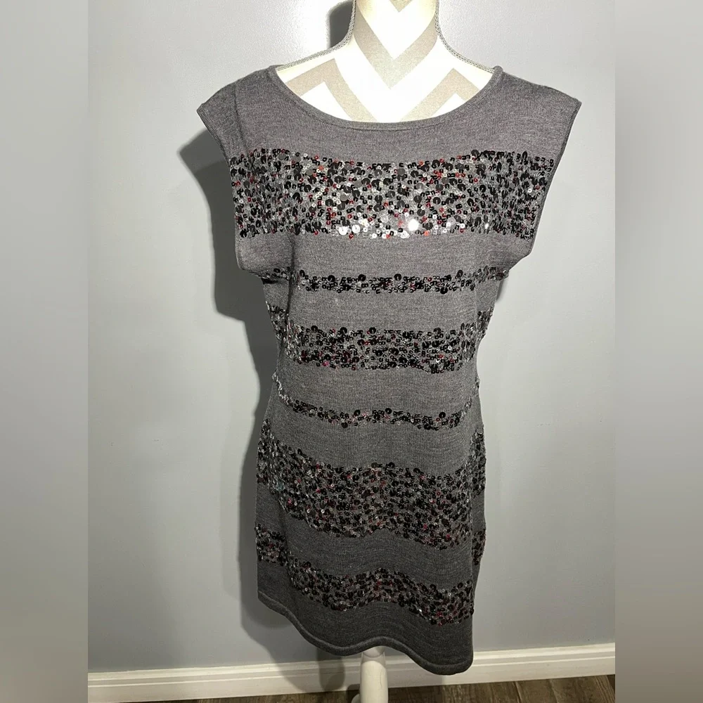 Trina Turk Gray Sequin Mini‎ Dress
